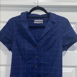 Blue checkered romper